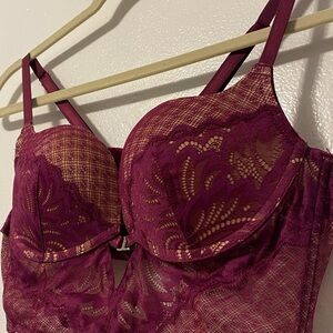 ADORE ME Sexy Demi Bra fuschia plum with lace New with tags size 36C